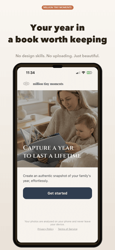 App welcome screen