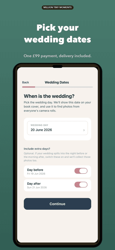 Pick your wedding dates